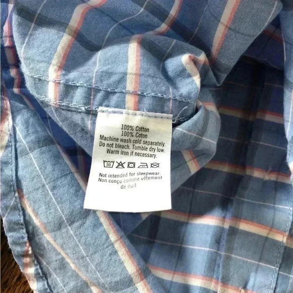 Janie and Jack Boys 3-6M Baby Blue/Pink/White Button Down Long-Sleeve Shirt - Picture 6 of 6